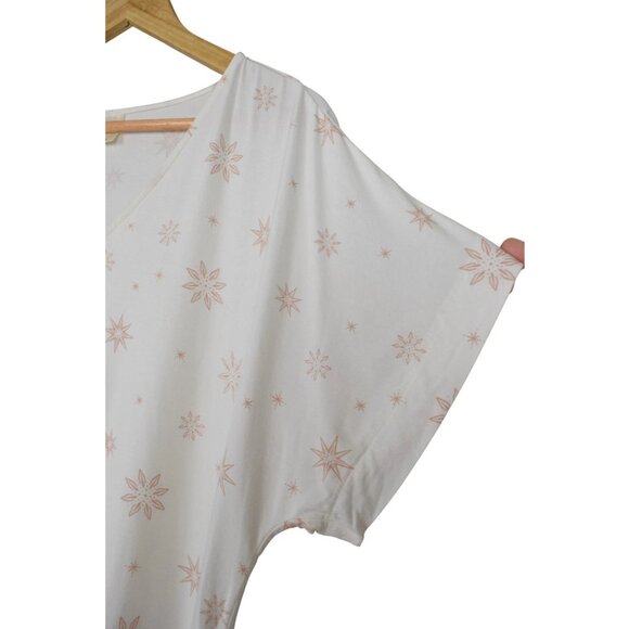 SOMA COOL NIGHTS IVORY SPARKLE STARS LOUNGE BOXY TOP - Picture 5 of 8